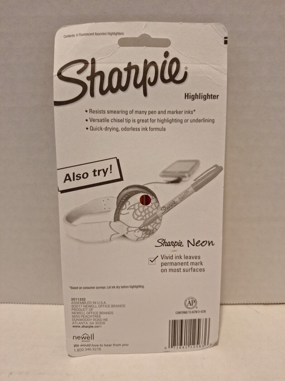 Sharpie Highlighter Pens w Pocket Clip Smear Guard Narrow Chisel Tip 5 Colors