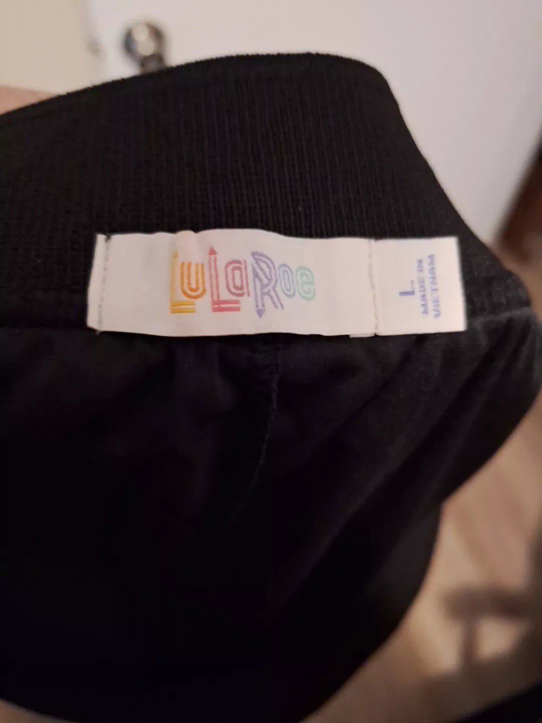 New Lularoe Skirt Size Large Black multicolor Women Skirt With Sewn In Slip