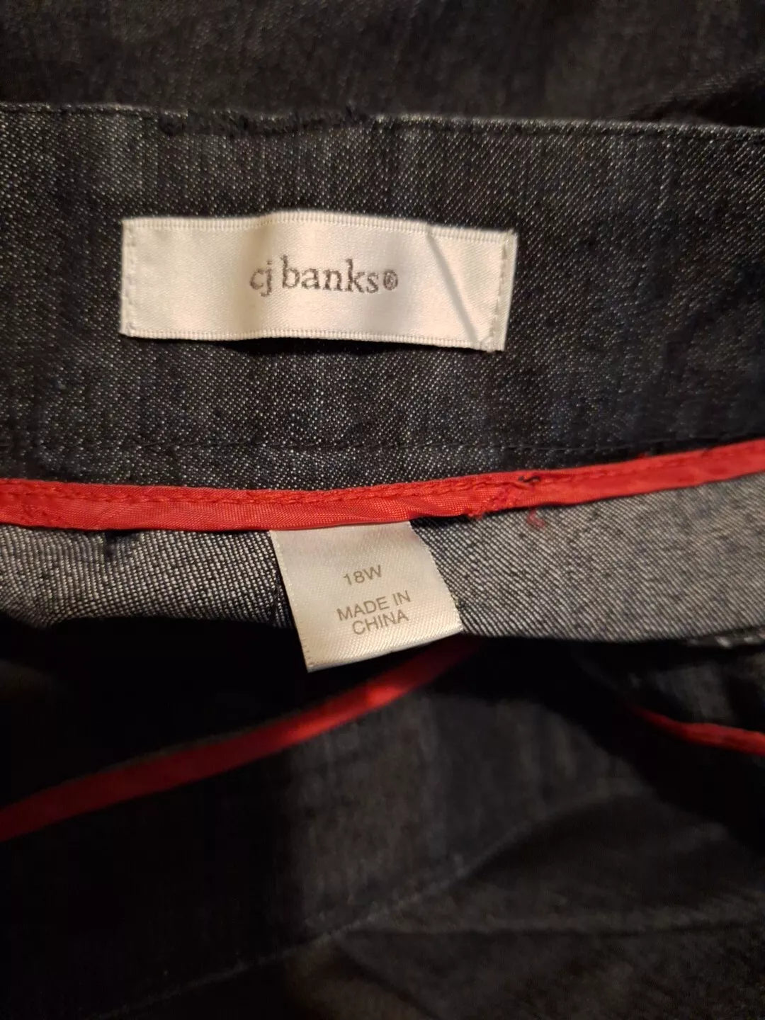 CJ Banks 18W Moderately Curvy Jeans w/ Comfort Waist Dark Blue Cotton/polyester