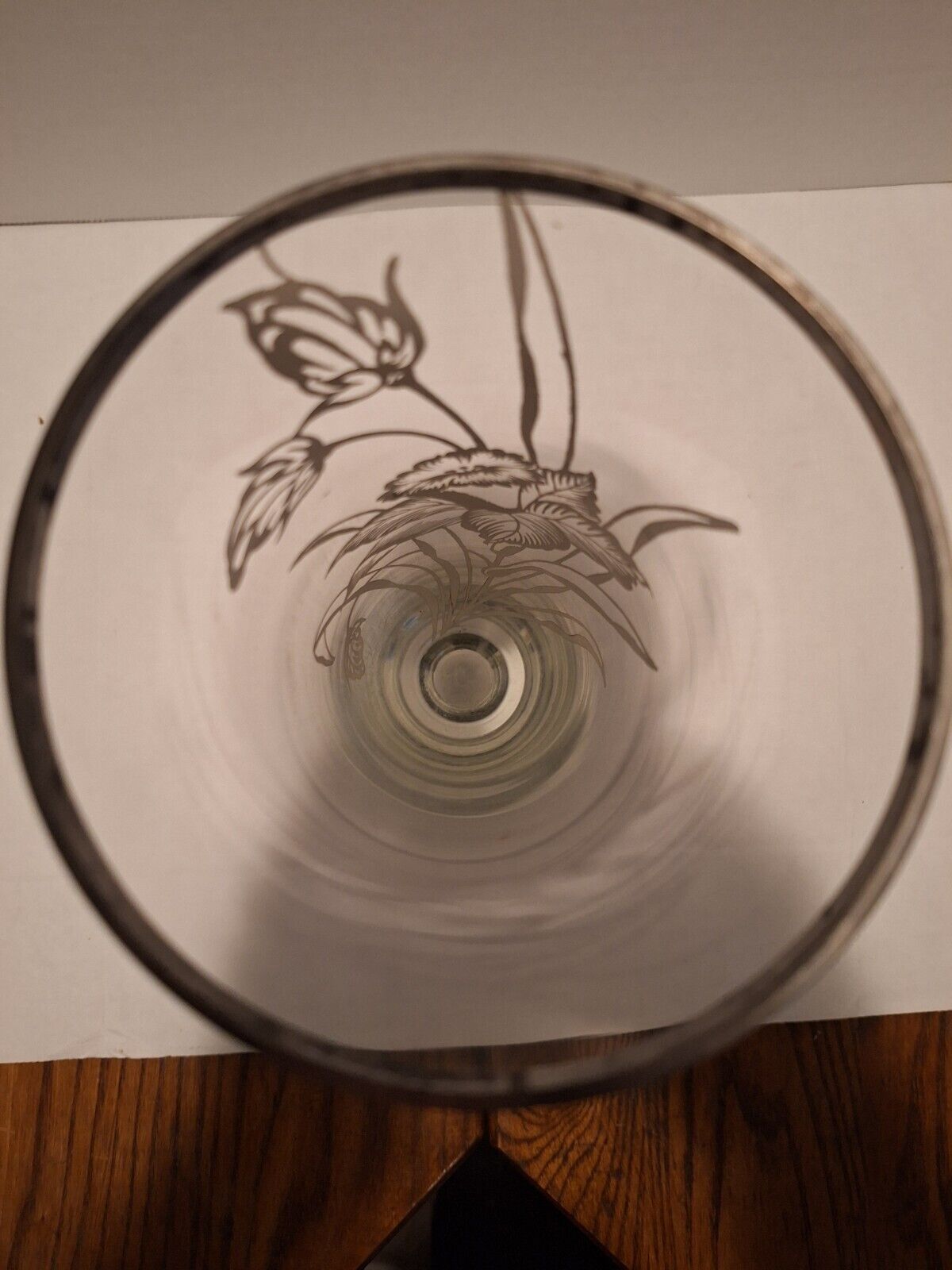 Viking Glass Vintage Silver City Flanders Sterling Silver overlay Vase