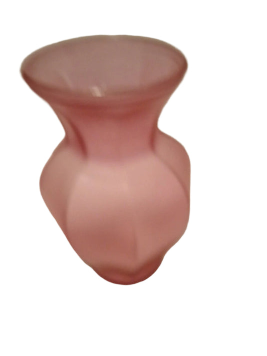 Vintage GGG 2907 Pink 9 " Tall Paneled Vase