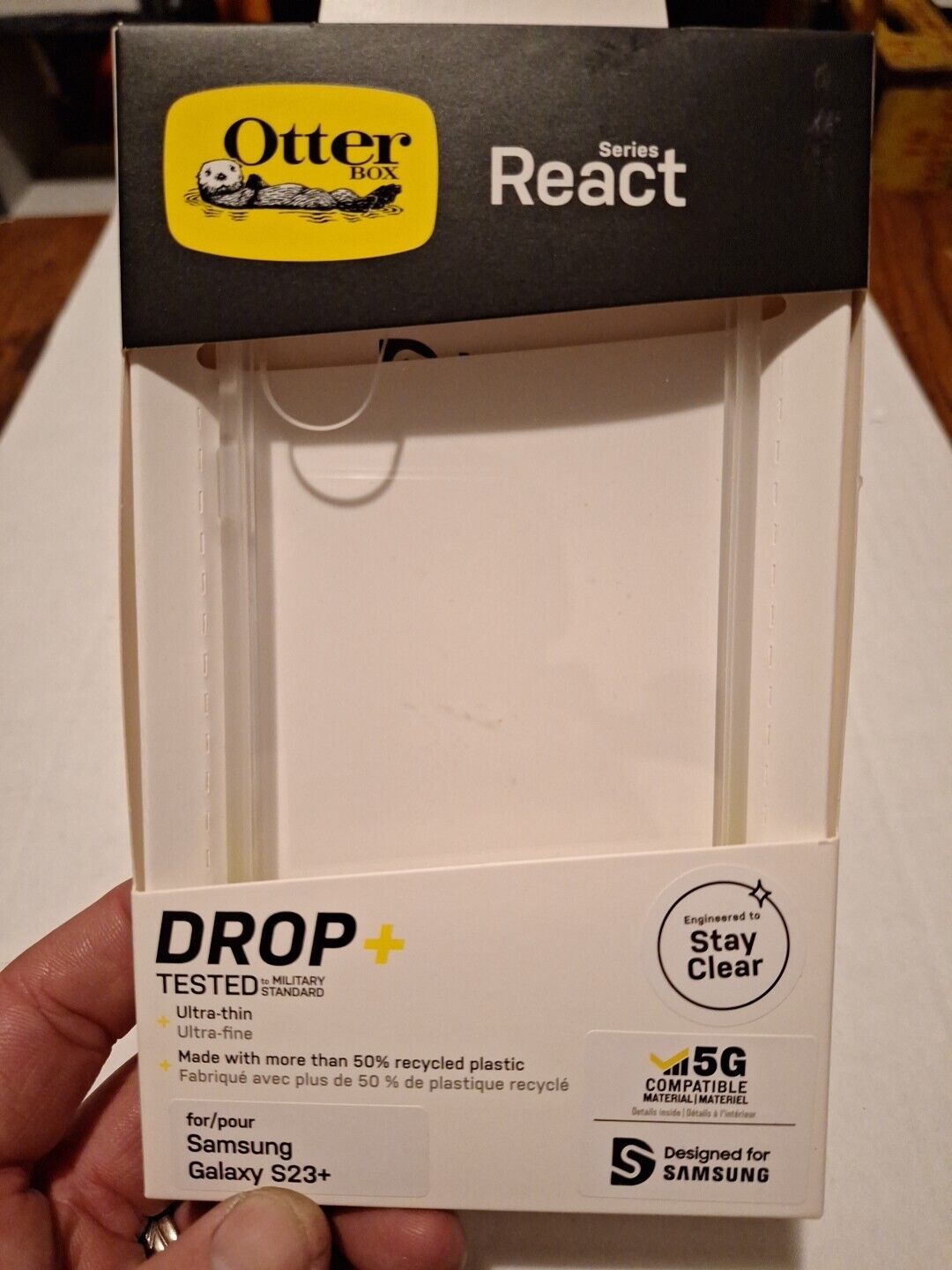 NIB OtterBox React Series Case for Samsung Galaxy S23 5G Cellphone LTE Clear NEW