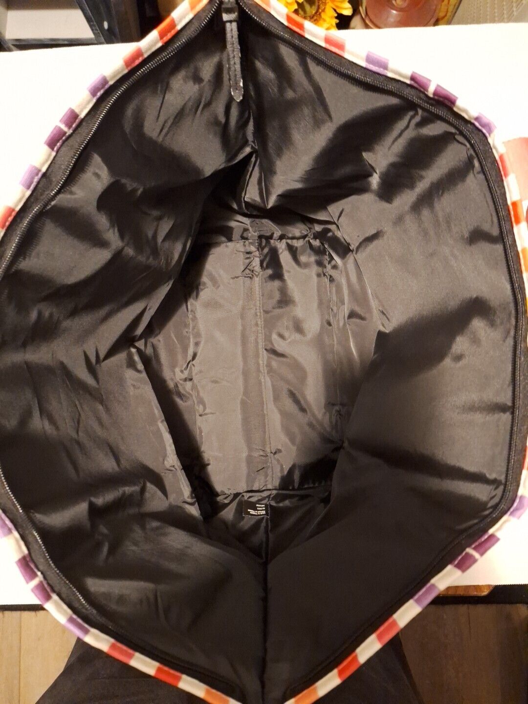 Victoria’s Secret Zip Tote Beach Bag Weekender NEW Logo Multi Stripe Gym Travel