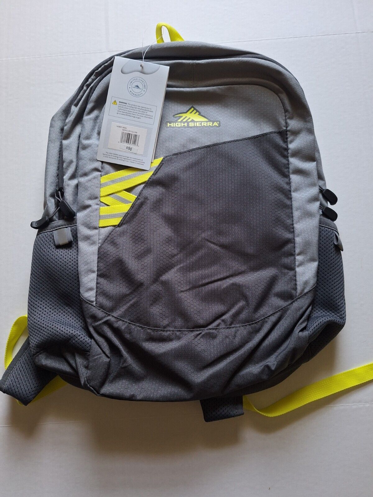 NWT! High Sierra Outburst 18" Reflective Backpack Mercury/Glow