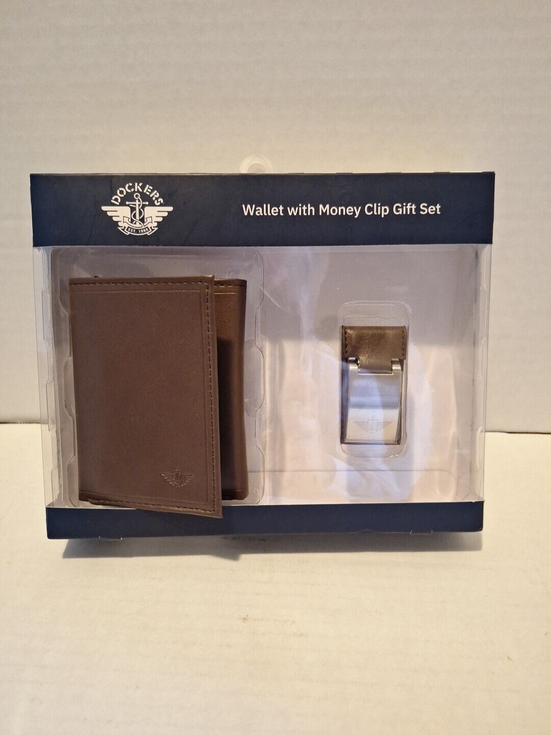 Men's Dockers® RFID-Blocking Bifold Passcase Wallet and Money Clip Gift Set~New!