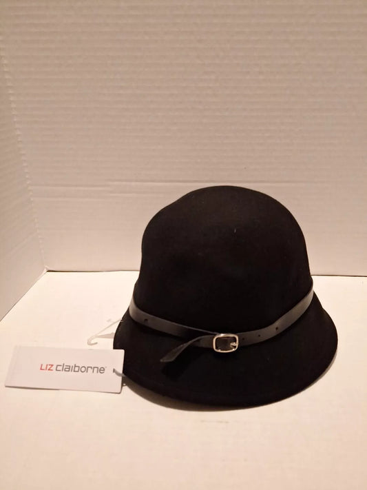 Liz Claiborne Women’s Bowler Hat Black Cocktail Flapper Formal Elegant