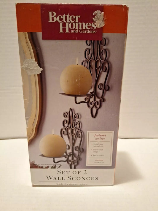 BETTER HOMES & GARDENS Outdoor Wall Sconce Black Finish Lot Of 2