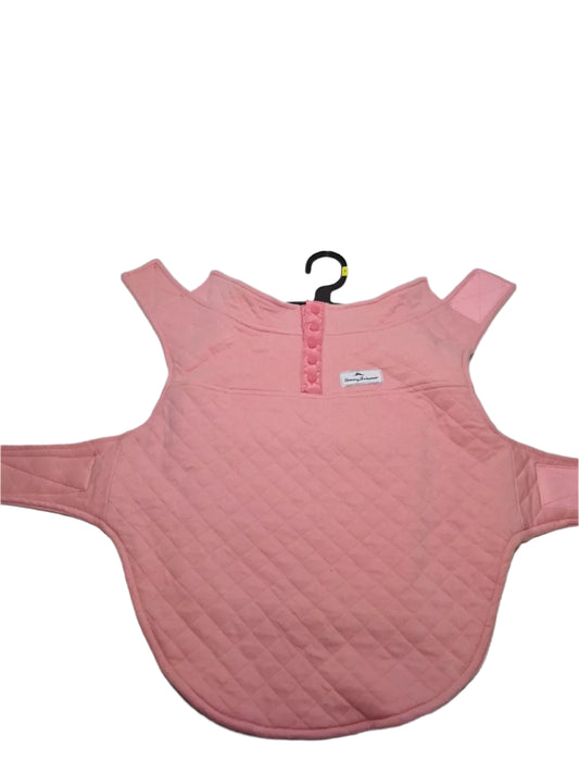 Tommy Bahama Fleece Lined Dog Jacket Size Large Pink Hook And Loop