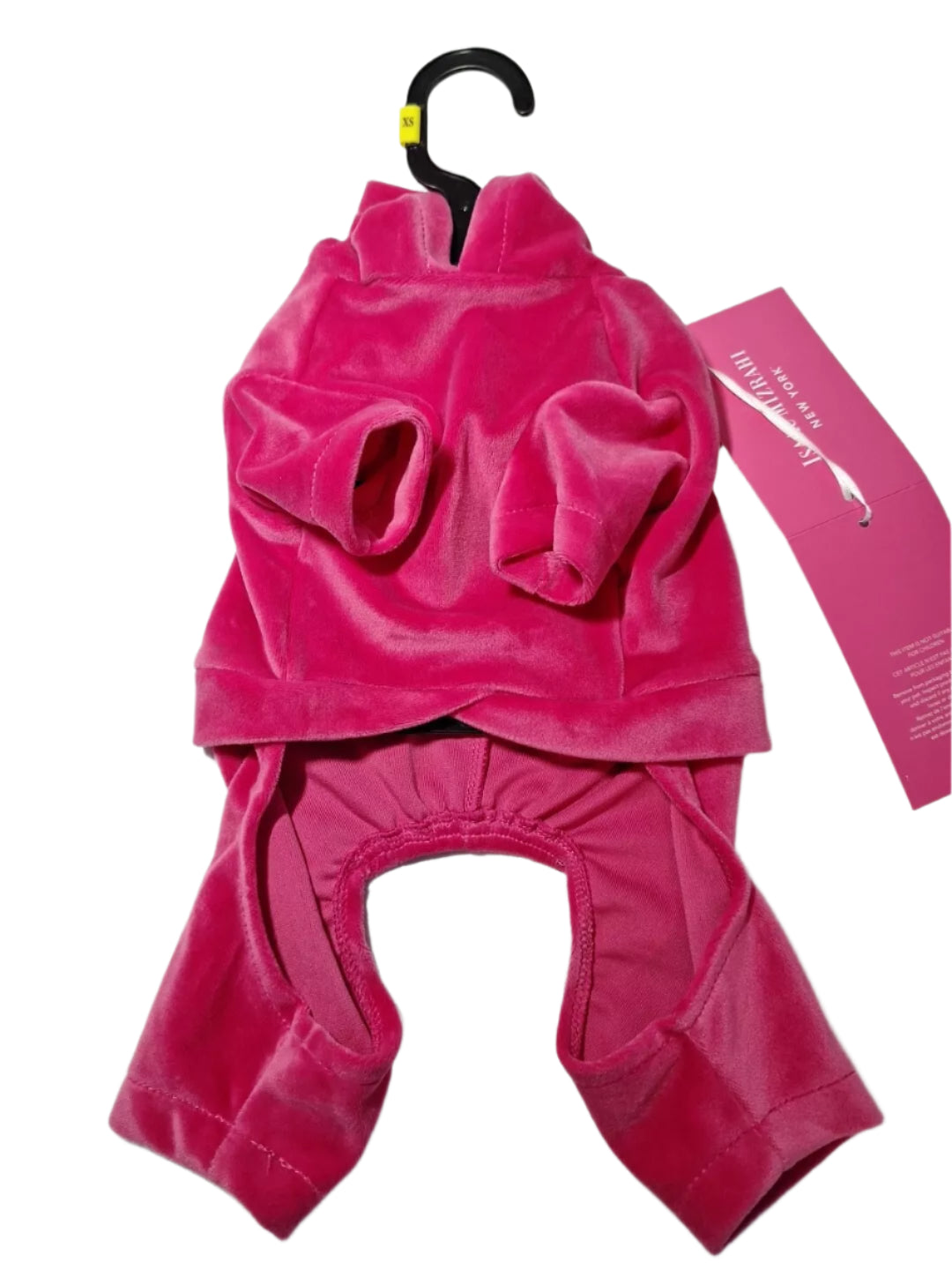 Isaac Mizrahi Size Xs Dog Track Suit Bling Pink Velour