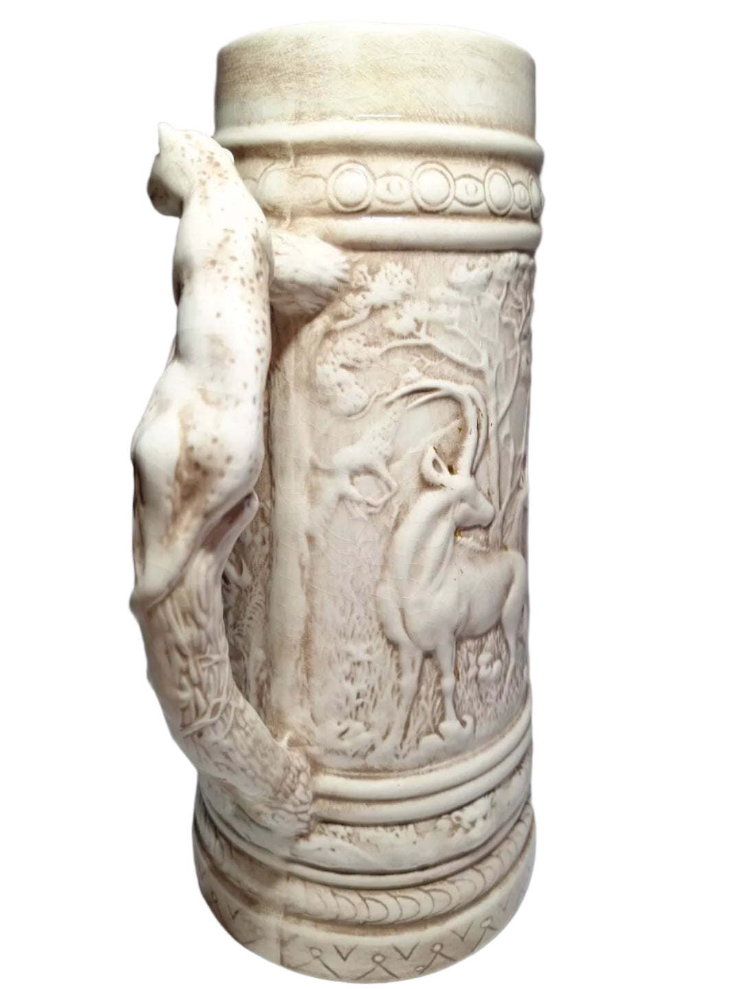 Holland Mold African Safari Ceramic German Beer Stein Number EF82 No Lid