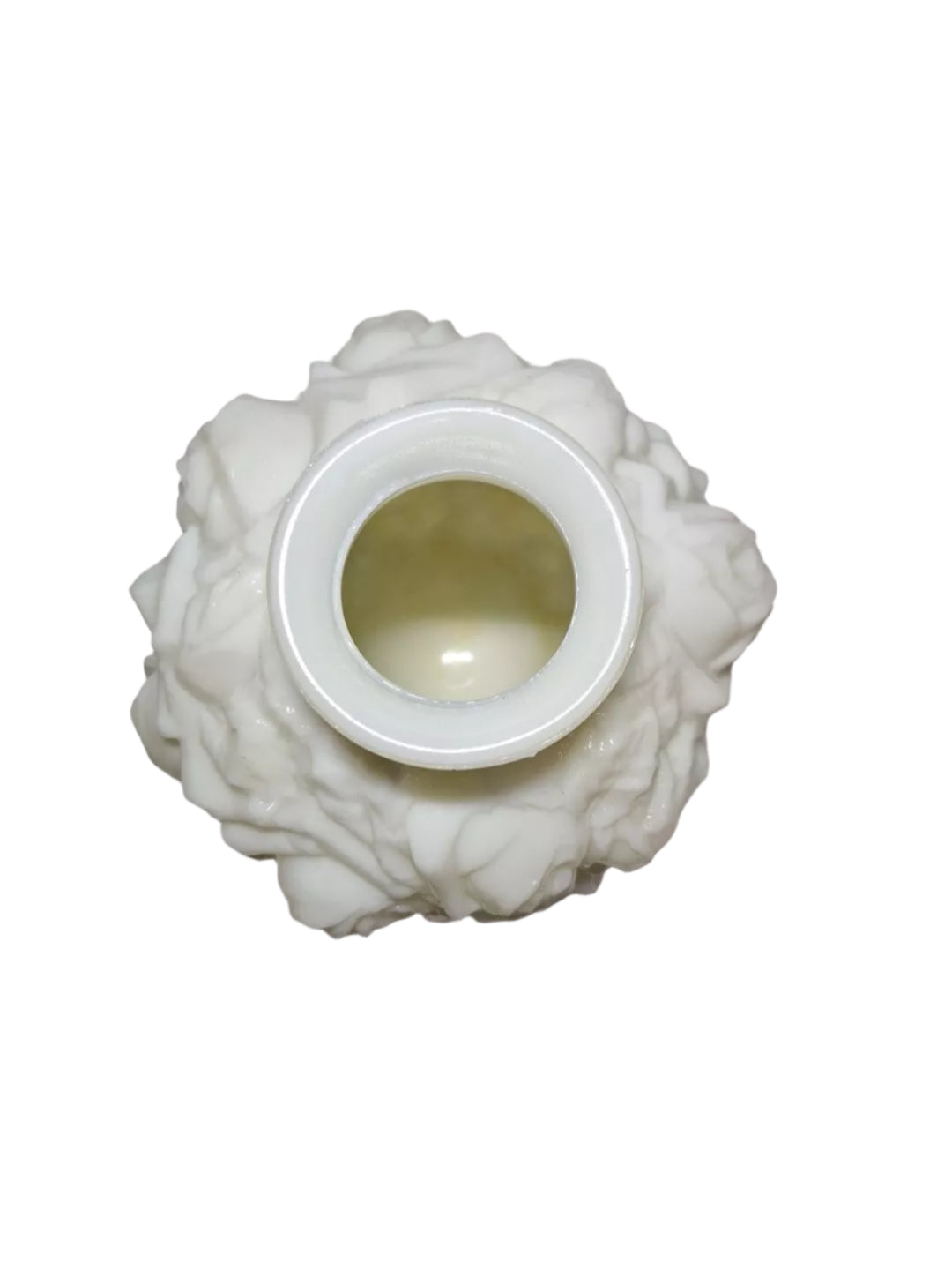 Vintage Imperial Labella Rose Pattern Milk Glass Vase 6" Tall