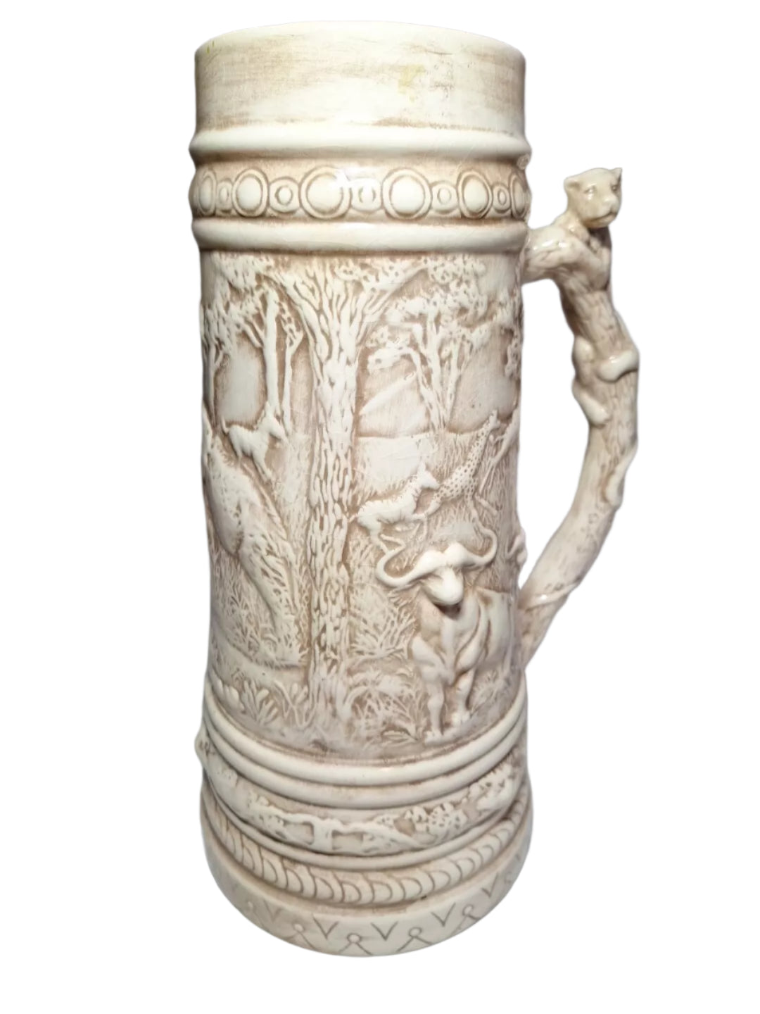 Holland Mold African Safari Ceramic German Beer Stein Number EF82 No Lid