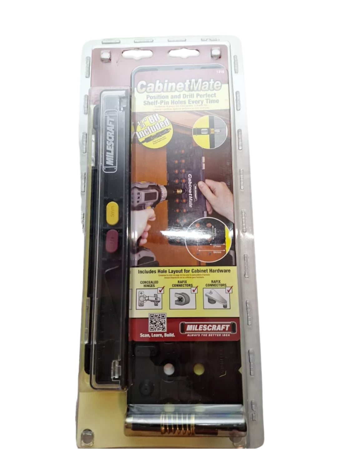 Milescraft 1316 Cabinet Mate - Shelf Pin Drilling Jig - New and Sealed