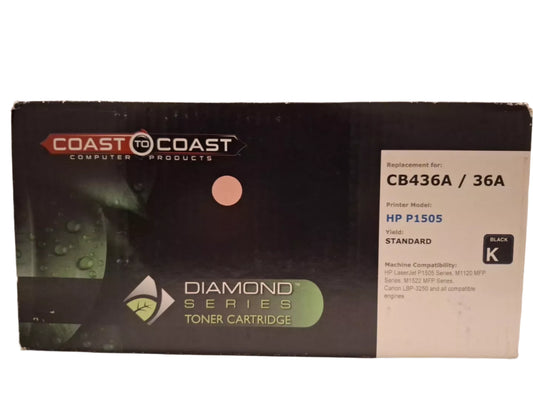 coast to Coast Diamond Series Replacement Toner HP 36A LaserJet Cartridge Black (CB436A)
