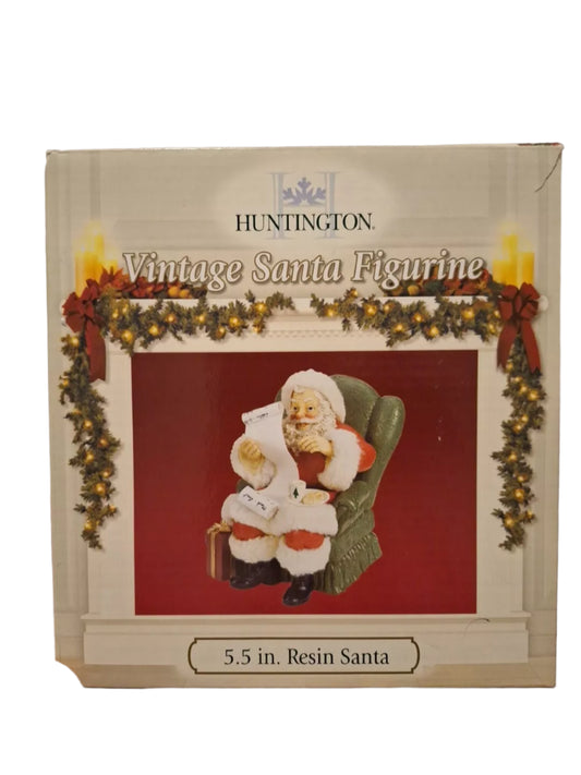 Huntington 5.5 In Resin Santa Sitting In Chair Checking His List Christmas Decor